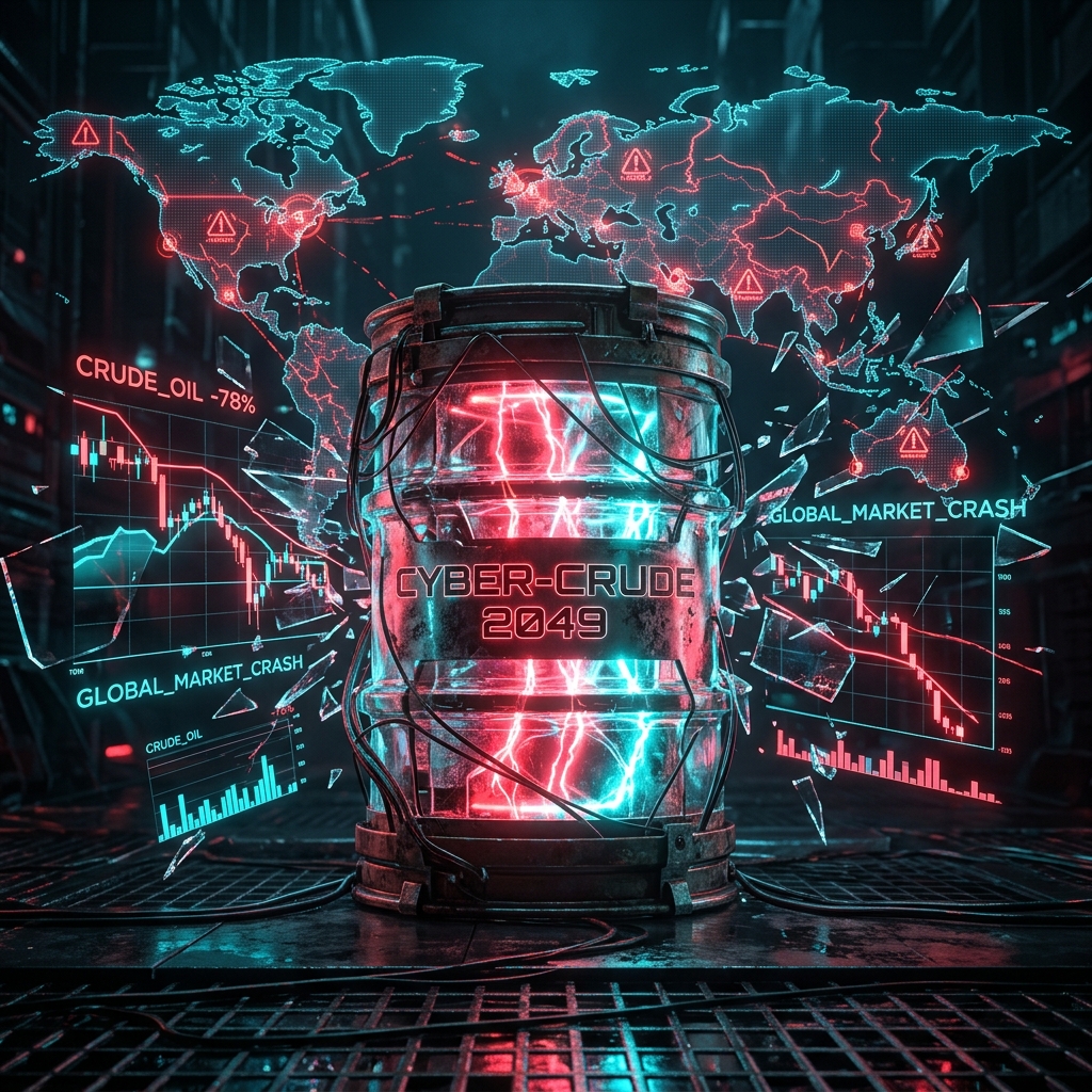 Barril de Petróleo Cyberpunk e Queda no Mercado